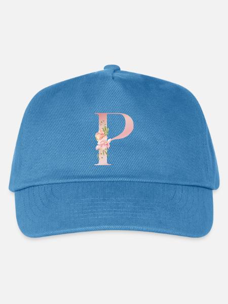 P Floral Pastel - Kinder Basecap - Pfauenblau