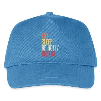 Iss, schlaf Sei Stechpalme, wiederhole Retro-Name - Kinder Basecap - Pfauenblau - Vorne
