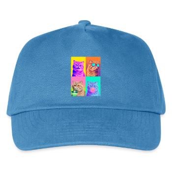 Katzen Exotische Kurzhaar Katze - Kinder Basecap - Pfauenblau - Vorne