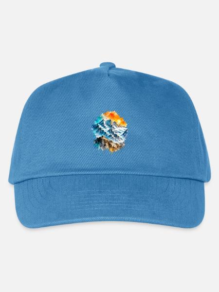 Alpen Gipfel Hütte Aquarell - Kinder Basecap - Pfauenblau