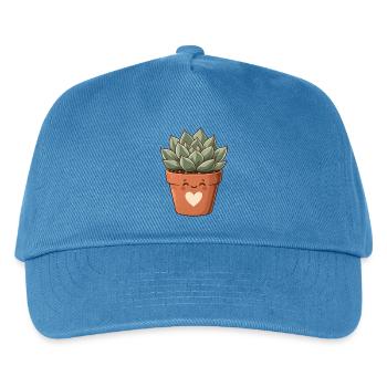 Kaktus und Sukkulente – Sukkulente - Kinder Basecap - Pfauenblau - Vorne