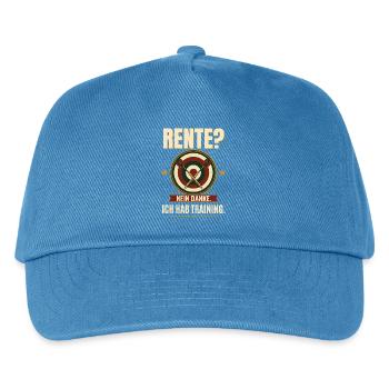 Rentner Dartspieler Retro Emblem Ruhestand Darts - Kinder Basecap - Pfauenblau - Vorne