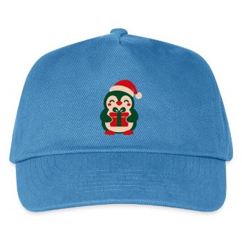 Pinguin Geschenk Clipart - Kinder Basecap - Pfauenblau - Vorne