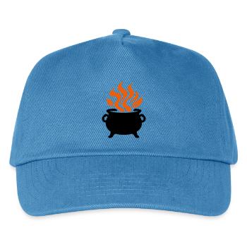 Hexenkessel Zaubertrank Logo - Kinder Basecap - Pfauenblau - Vorne