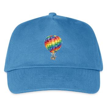 Regenbogen-Heißluftballon - Kinder Basecap - Pfauenblau - Vorne