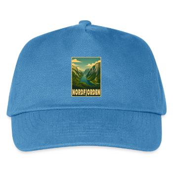 Nordfjorden Fjord Norwegen - Kinder Basecap - Pfauenblau - Vorne