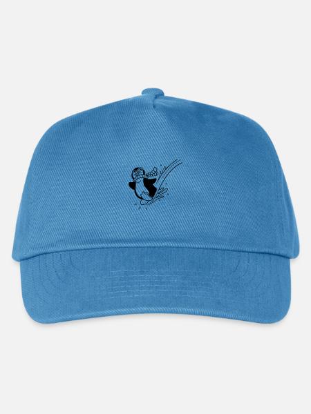Pinguin-Spaß zum Ausmalen für Kinderbekleidung - Kinder Basecap - Pfauenblau