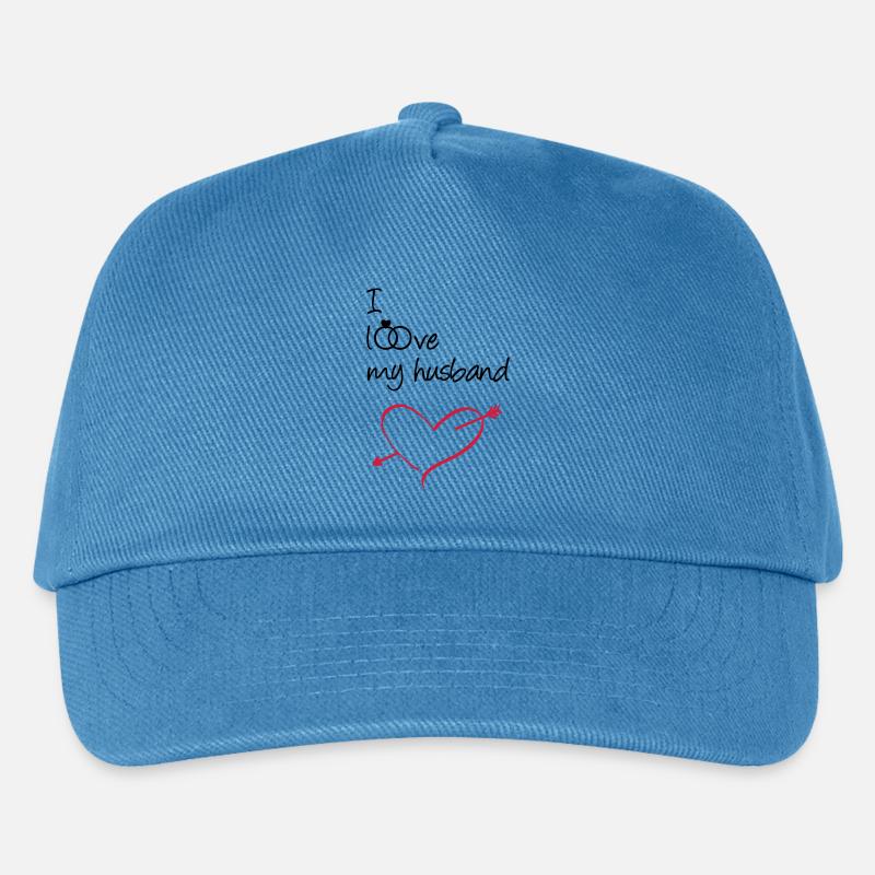 I love my husband Geschenk Ehe Liebe Hochzeit - Kinder Basecap - Pfauenblau