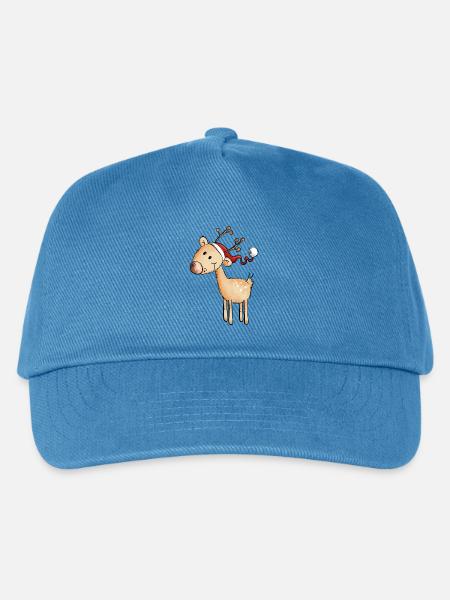 Niedliches Nikolaus Rentier - Weihnachten - Comic - Kinder Basecap - Pfauenblau