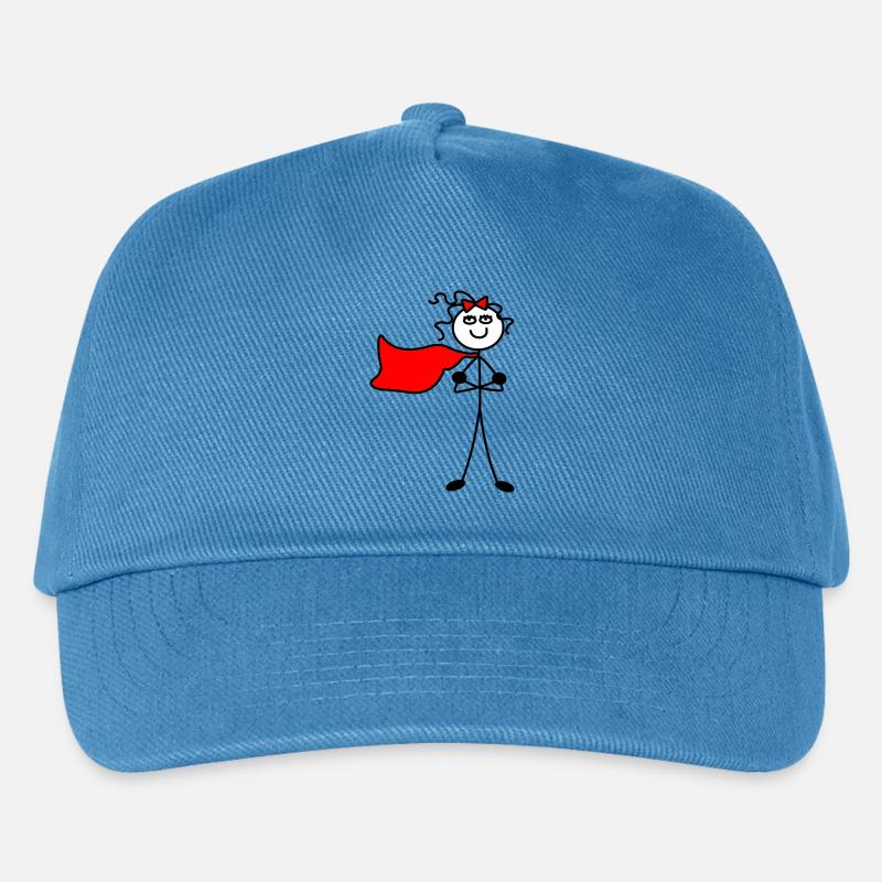 Superwoman oder mit verschränkten Armen - Kinder Basecap - Pfauenblau