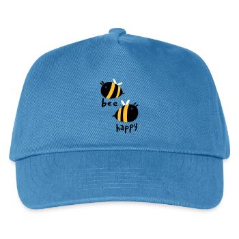 Biene glücklich - Kinder Basecap - Pfauenblau - Vorne