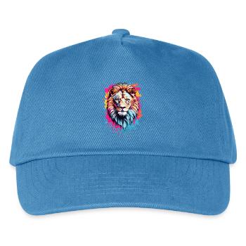 Colorful Lion Head - Kids’ Baseball Cap - peacock-blue - Front
