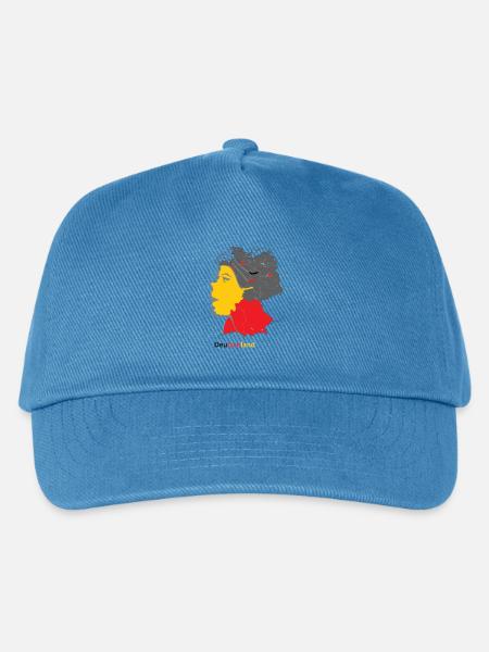 Deutscher Landkartenstil mit Nationalfarben - Kinder Basecap - Pfauenblau