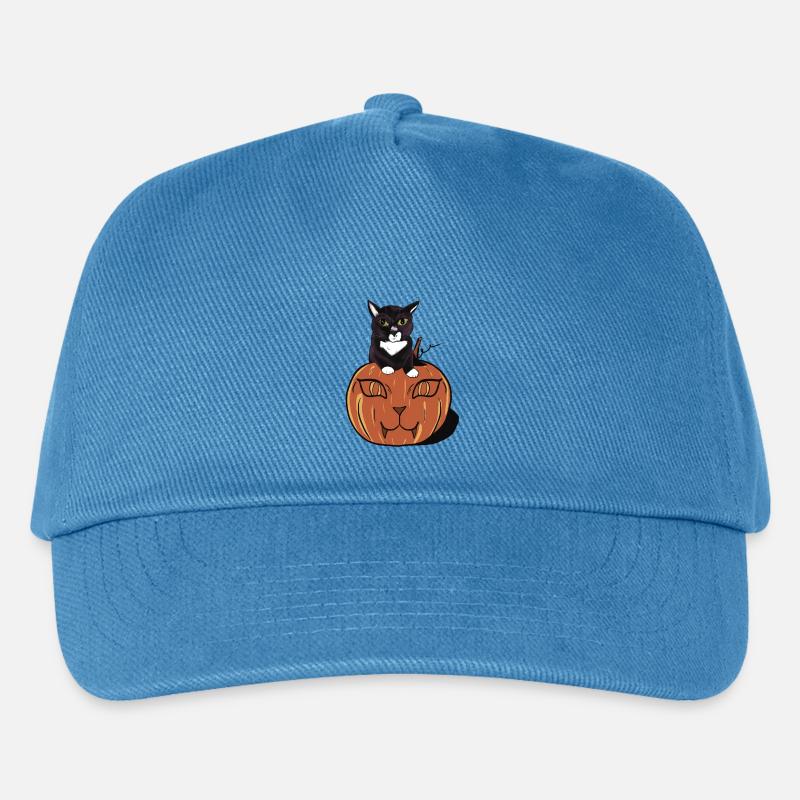 Halloween Schwarze Katze - Kinder Basecap - Pfauenblau