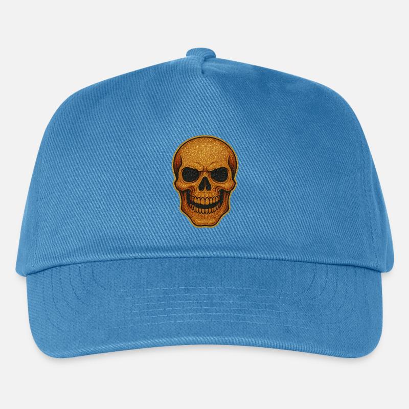 Glitzernder Goldschädel Schädel-Design - Kinder Basecap - Pfauenblau