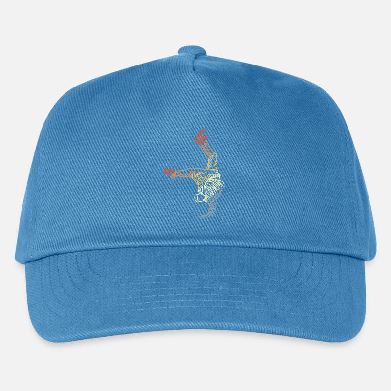 Vintage Breakdancer Zeichnung - Kinder Basecap - Pfauenblau