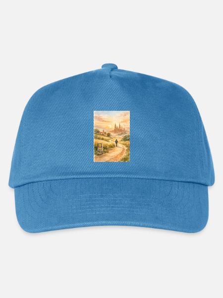 Gemälde des Pilgers nach Santiago de Compostela - Kinder Basecap - Pfauenblau