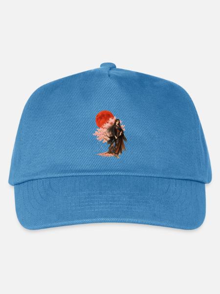 Schöne Kriegerin | Orientalisch-japanische Kunst - Kinder Basecap - Pfauenblau
