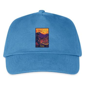 Explore Vibrant Cusco in Peru - Travel Art - Kids’ Baseball Cap - peacock-blue - Front