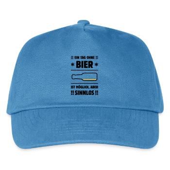 Ein Tag Ohne Bier Ist Möglich, Aber Sinnlos! POS2C - Kinder Basecap - Pfauenblau - Vorne