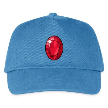 Rubinfacetten Juwel Muster - Kinder Basecap - Pfauenblau - Vorne