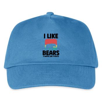 Bär Humor Retro Style - Kinder Basecap - Pfauenblau - Vorne
