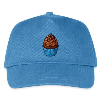 Kakao Cupcake mit Schoko Topping - Kinder Basecap - Pfauenblau - Vorne