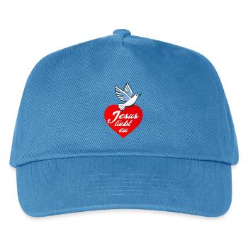 Jesus liebt eu - Kinder Basecap - Pfauenblau - Vorne