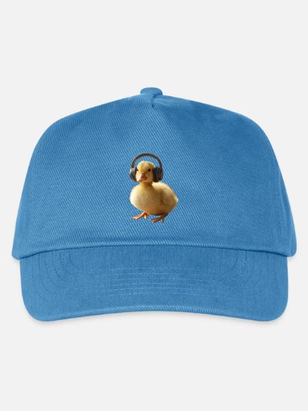 Küken mit Kopfhörern - Kinder Basecap - Pfauenblau