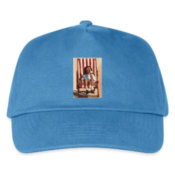Kind, das Minzeeis isst - Kinder Basecap - Pfauenblau - Vorne
