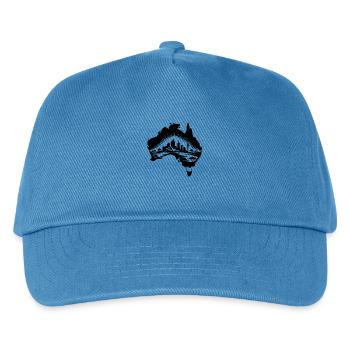 Australischer Kontinent Landschaft Tattoo Sytyle - Kinder Basecap - Pfauenblau - Vorne