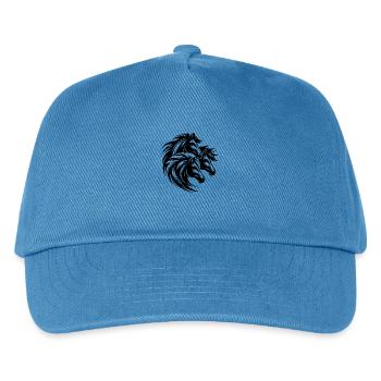 Drei Pferdeköpfe mit eleganter wilder Mähne - Kinder Basecap - Pfauenblau - Vorne
