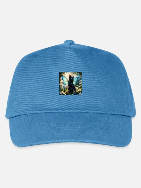 Katze mit Flügeln - Kinder Basecap - Pfauenblau