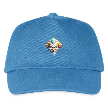 Clown Maske - Low Poly Design - Kinder Basecap - Pfauenblau - Vorne