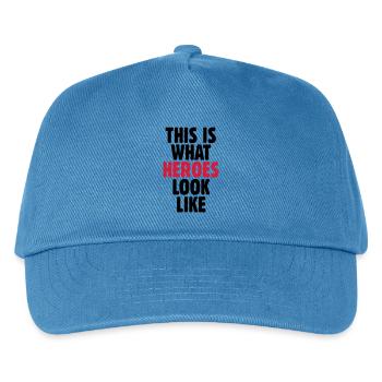 This is what heroes look like - Kinder Basecap - Pfauenblau - Vorne