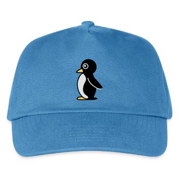 Minimalistischer Pinguin - Kinder Basecap - Pfauenblau - Vorne