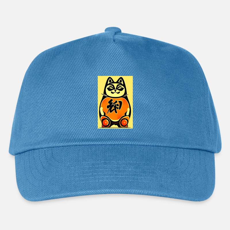 Maneki neko 4 - Kinder Basecap - Pfauenblau