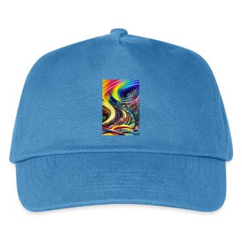 Abstrakte Kunst - Kinder Basecap - Pfauenblau - Vorne