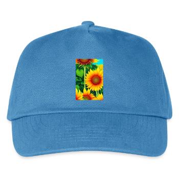 Sonnenblumen - Kinder Basecap - Pfauenblau - Vorne
