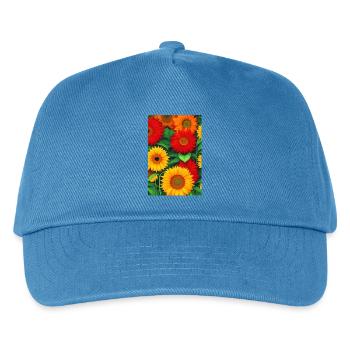 Sonnenblumen - Kinder Basecap - Pfauenblau - Vorne