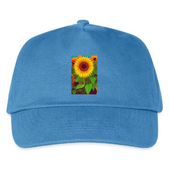 Sonnenblumen - Kinder Basecap - Pfauenblau - Vorne