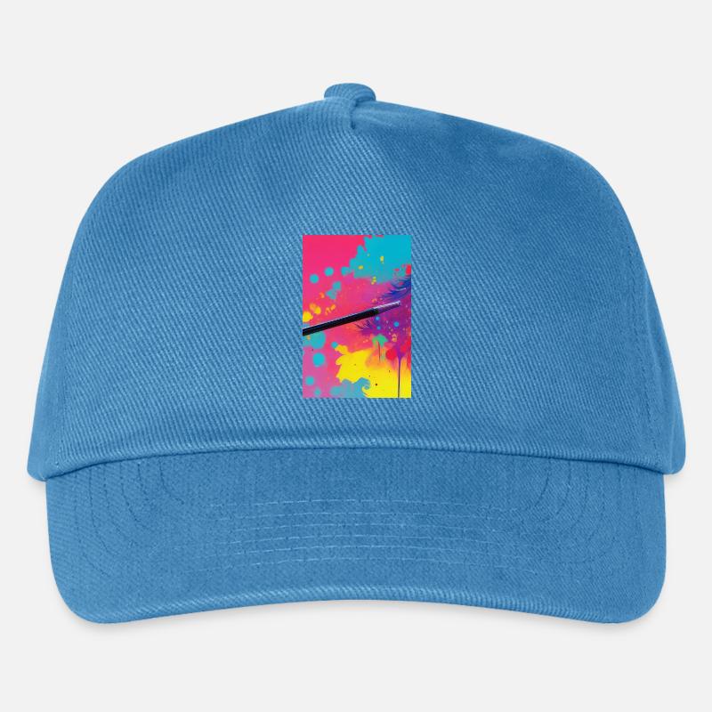 Abstrakte Kunst - Kinder Basecap - Pfauenblau