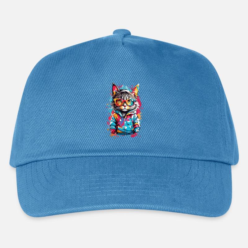 Coole Katze - Kinder Basecap - Pfauenblau
