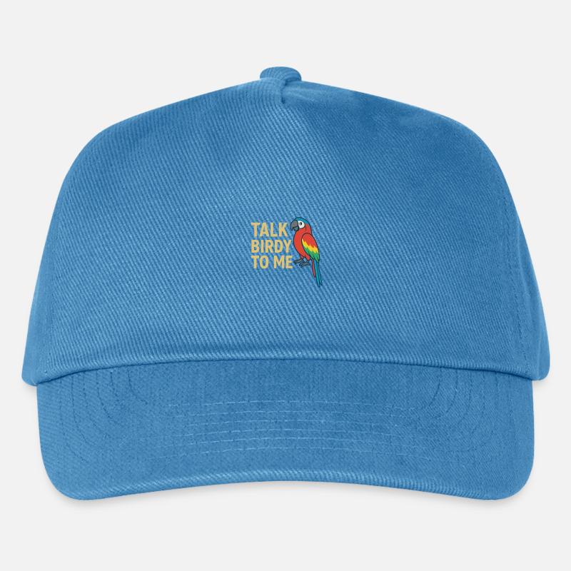 Glücklicher Papagei mit Text - Kinder Basecap - Pfauenblau