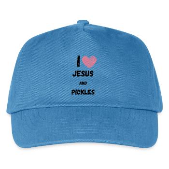 Pickles and Jesus Religious - Kids’ Baseball Cap - peacock-blue - Front