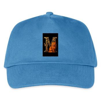 M – Magical ornament with a fierce cat - Kids’ Baseball Cap - peacock-blue - Front