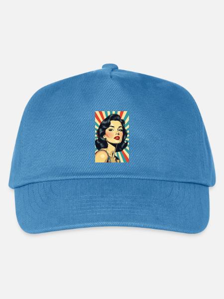 Retro-Stil Diva R01 - Kinder Basecap - Pfauenblau