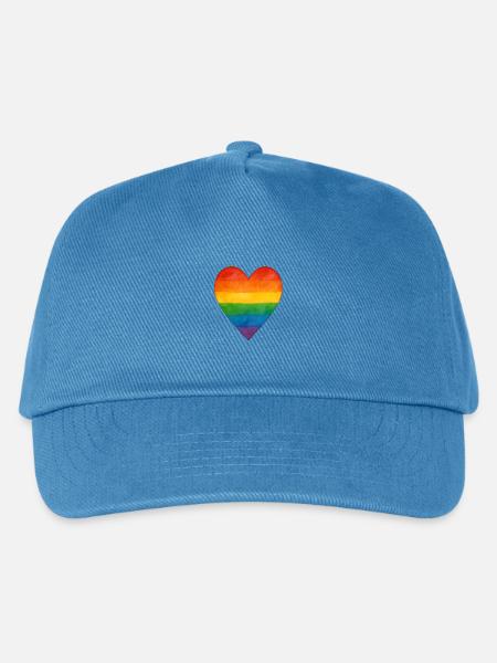 Regenbogen-Herz Symbol für Vielfalt - Kinder Basecap - Pfauenblau