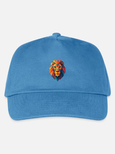 Löwe | Löwenkopf Print / Druck - Kinder Basecap - Pfauenblau