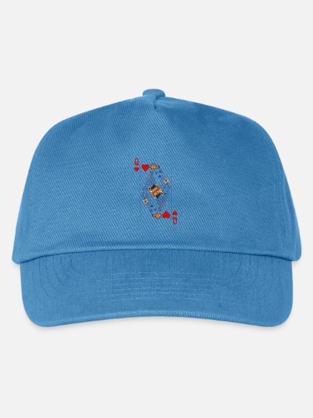 Herzkönigin ♥︎ Spielkarten-Design - Kinder Basecap - Pfauenblau
